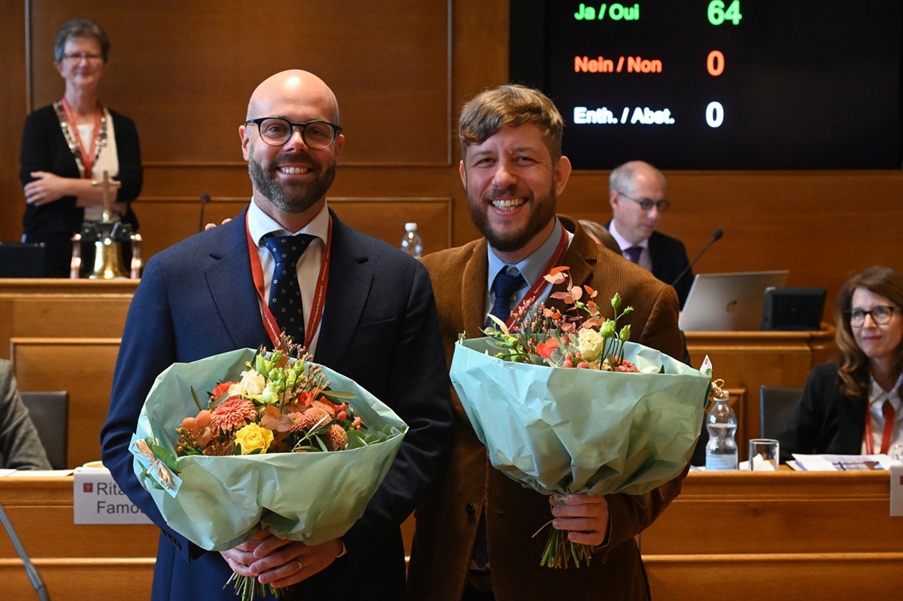 Neu im Rat der EKS: Florian Schubert und Michel Rudin. (Bild: Christoph Knoch)