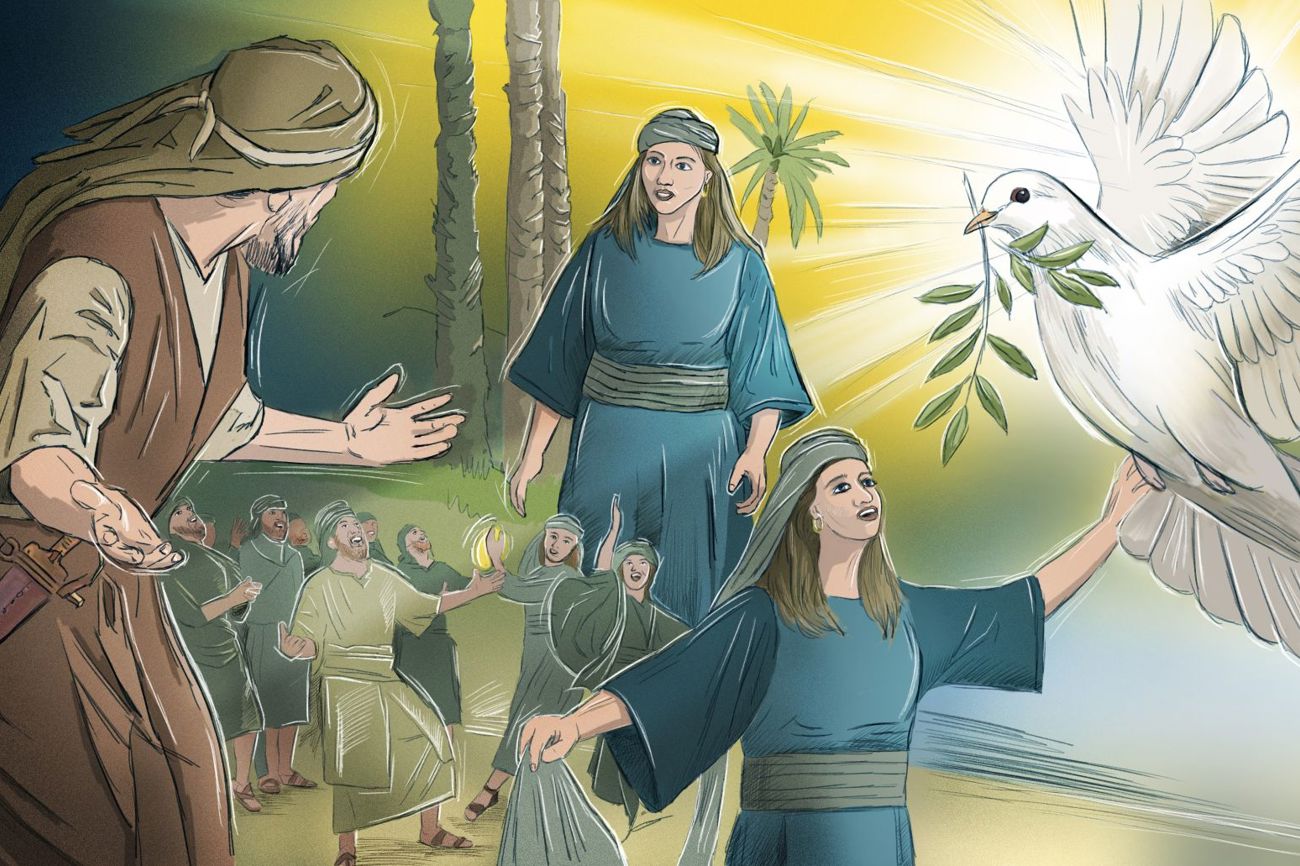 Debora ermöglichte Frieden dank Gottvertrauen, Leitungsstärke und Demut. (Zeichnung: Patrick Angst)