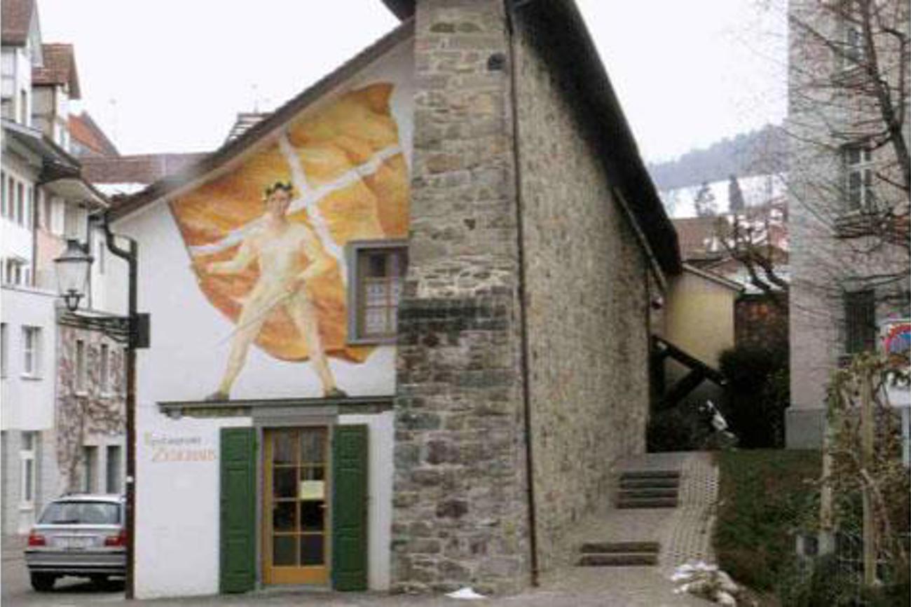 Reste der 1566 erbauten Schiedmauer, die einst Reformierte und Katholiken trennte. | Ralph Harb und Stadtarchiv der Ortsbürgergemeinde St. Gallen