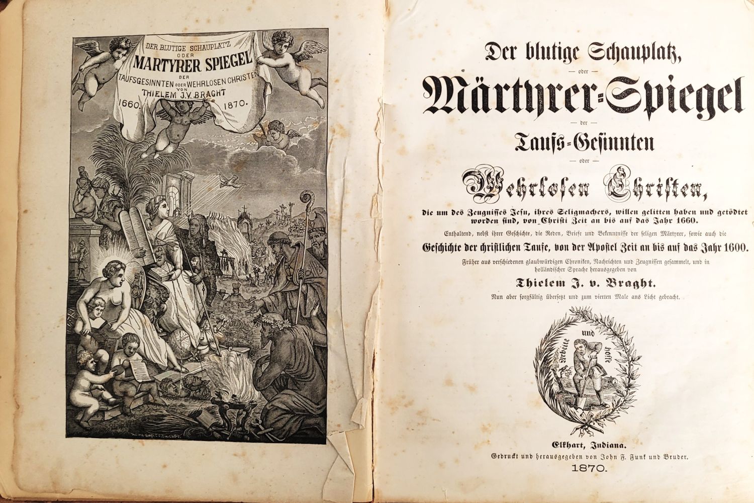 Der Märtyrerspiegel der Taufgesinnten umfasst über 1000 Seiten.