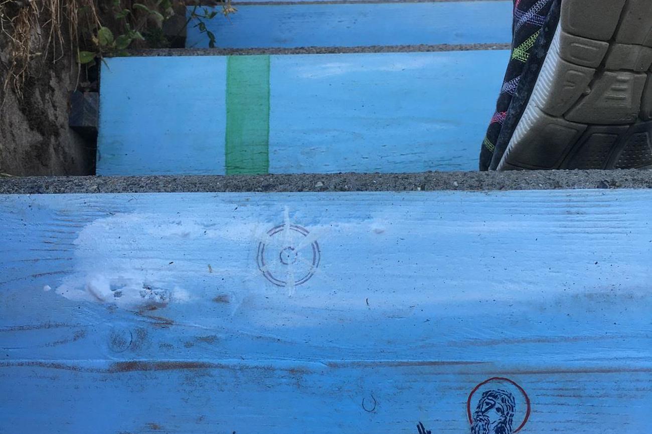 Vincent Fournier verwandelt die Treppe im Rebberg der Kartause Ittingen in eine «Himmelsleiter».