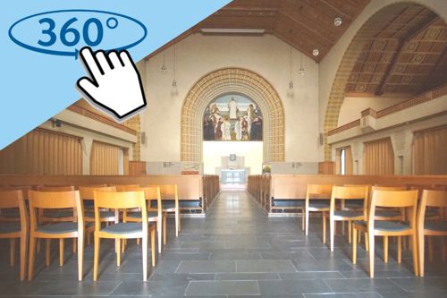Per Klick die Kirche Romanshorn in 360 Grad erkunden.