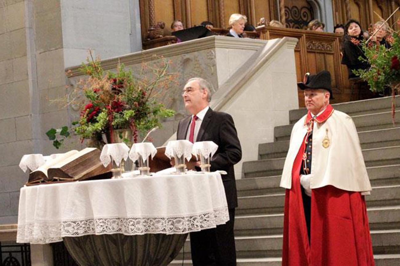 Bundesrat Guy Parmelin predigt am Reformationssonntag im Zürcher Grossmünster.|Tilmann Zuber