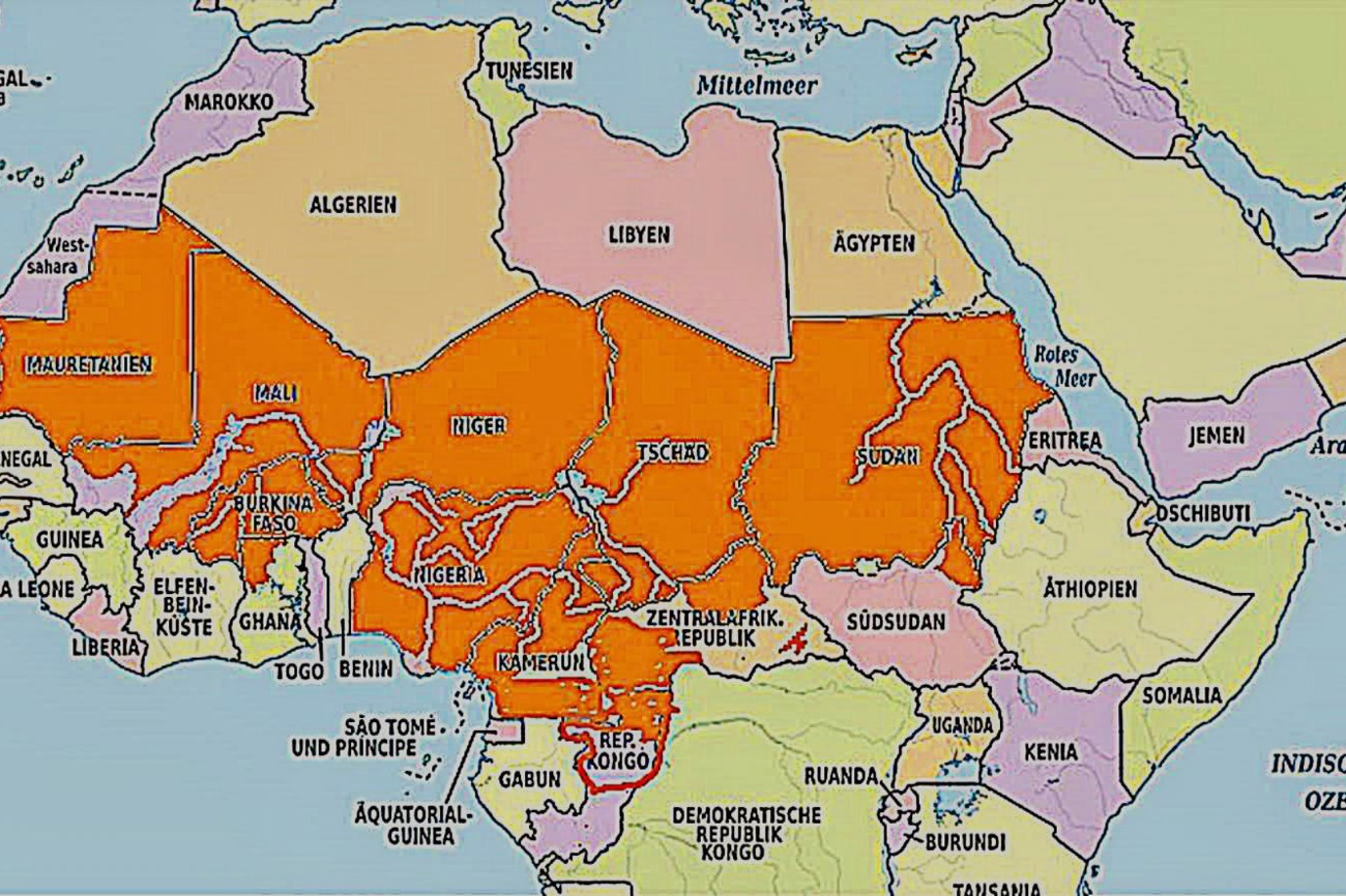 In den Ländern der Subsahara (auf der Karte rot markierte Länder) hat die Christenverfolgung stark zugenommen. (Bild: zVg)