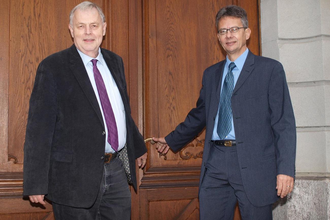 Hanspeter Heeb (r.) wird im Kirchenrat Nachfolger von Rolf Bartholdi. (Bild: brb)