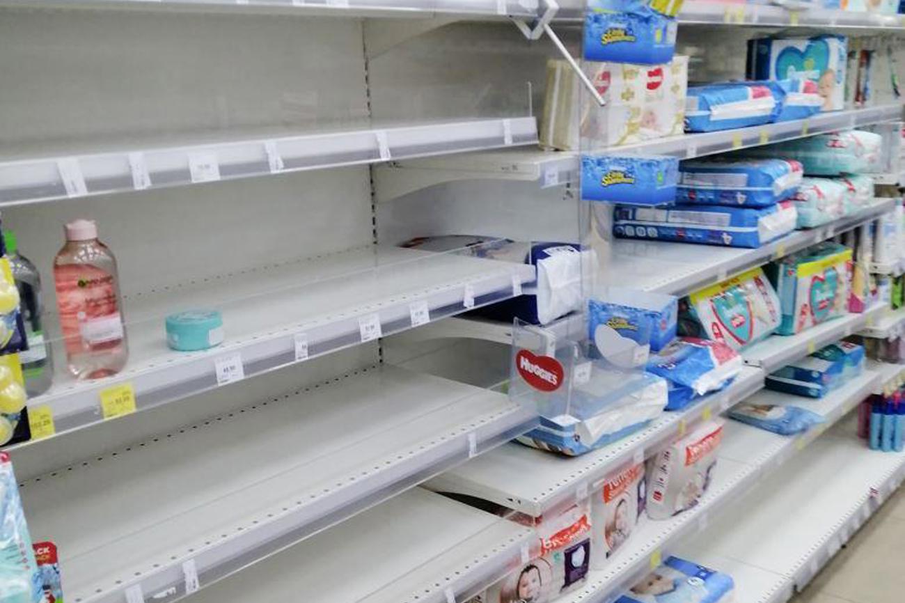 Leere Regale gehören mittlerweile auch im Westen der Ukraine zum Alltag. (Bild: zVg)