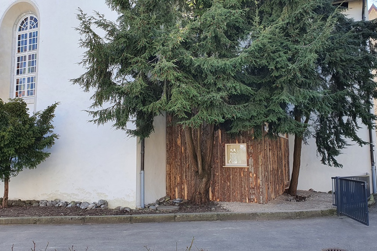 Die Wiborada-Zelle befindet sich direkt an der Kirche St. Mangen in der Stadt St. Gallen. (Bild: wiborada.sg / ig)