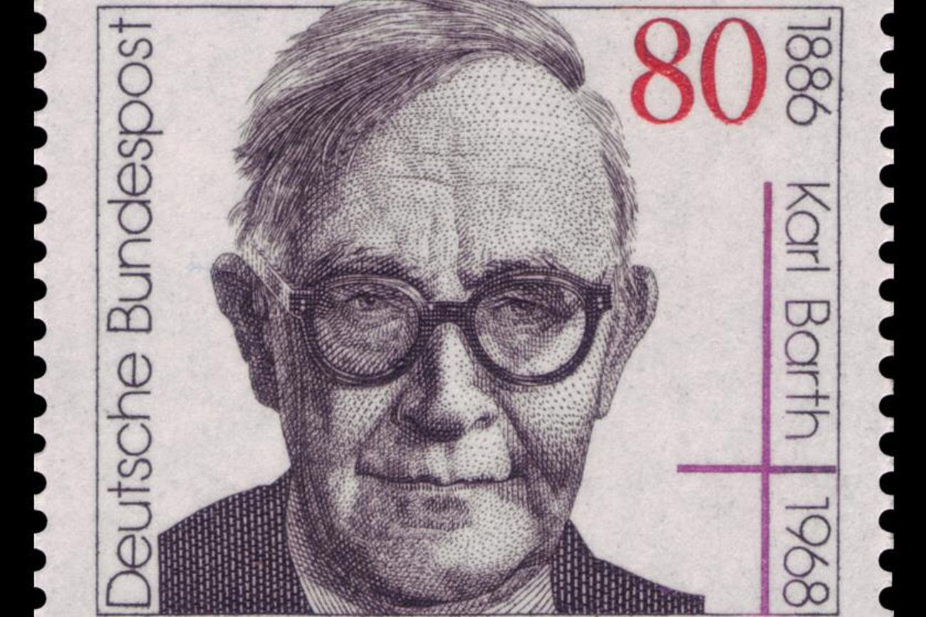 Theologe Karl Barth - hier auf einer Briefmarke der Deutschen Bundespost - sorgte mit seinem Kommentar zum Römerbrief für Aufsehen. (Bild: wikimedia.org)