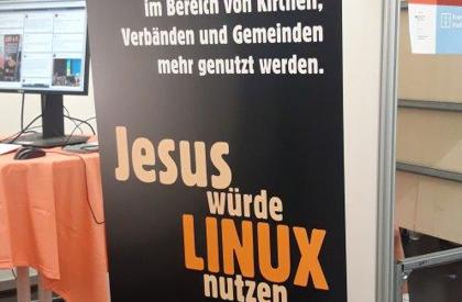 "Jesus würde Linux nutzen." "Jesus würde Linux nutzen."