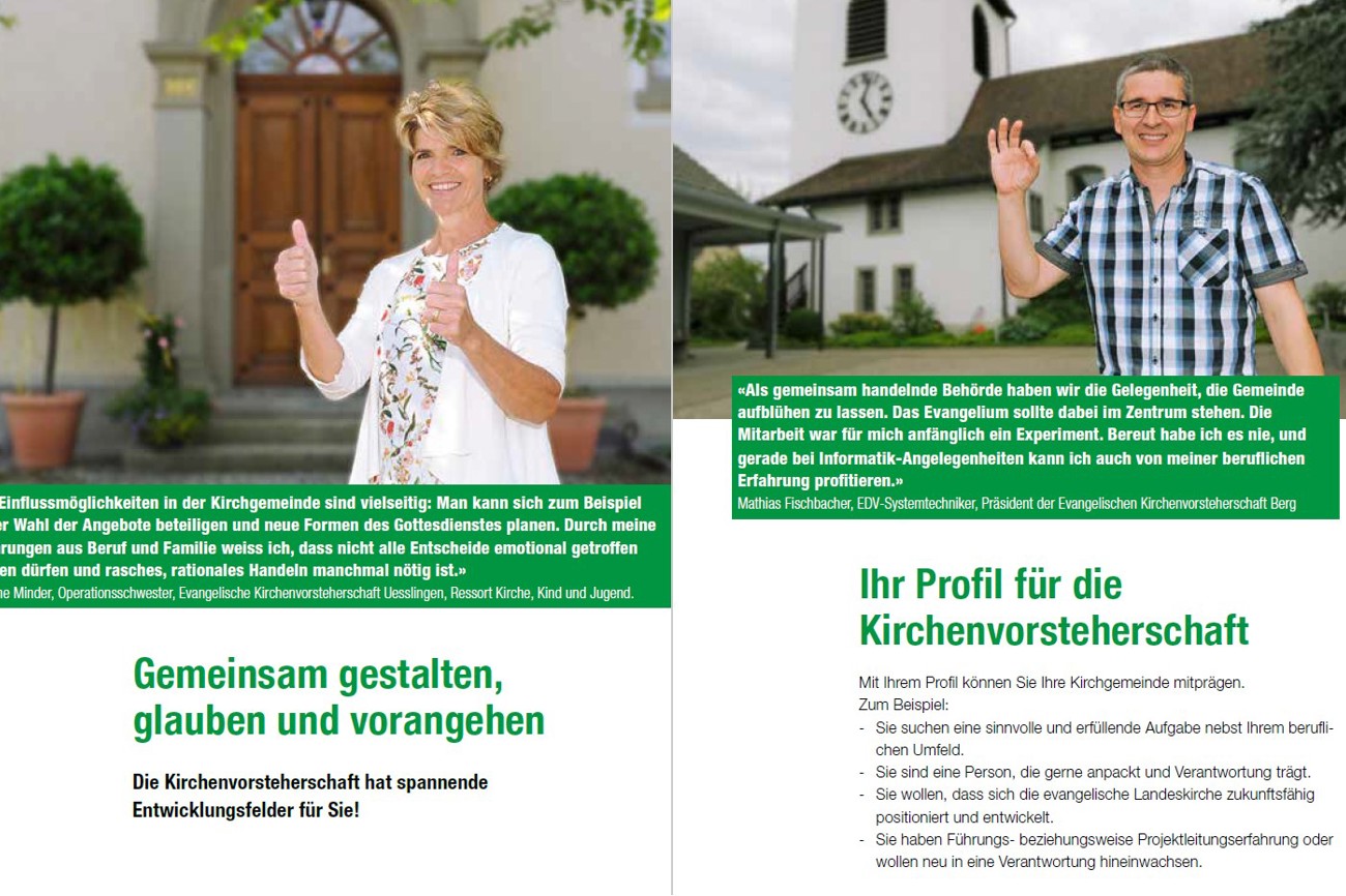 Die Evangelische Landeskirche Thurgau hat eine Broschüre herausgegeben für Menschen, die sich für die Arbeit in einer Kirchenvorsteherschaft interessieren.