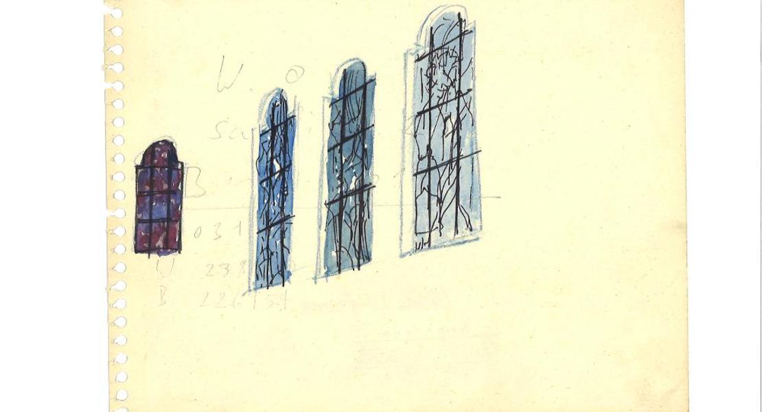 Skizzen der Kirchenfenster.