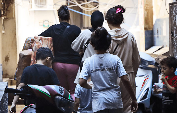 Zivilbevölkerung im Libanon auf der Flucht