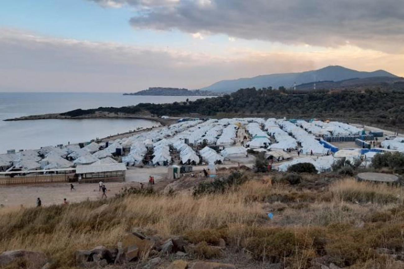 Das Flüchtlingslager Mavrovouni auf Lesbos.