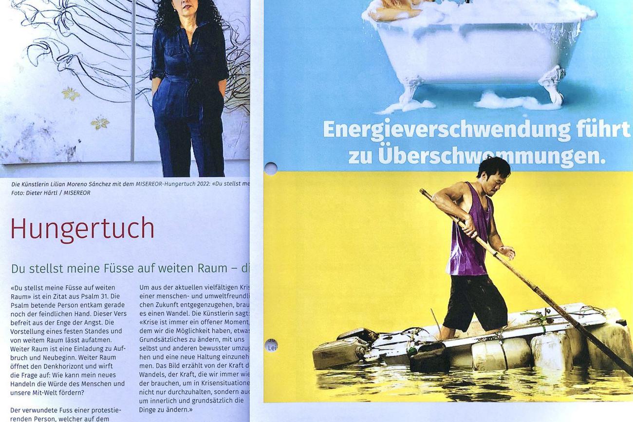 Aktuelle Themen und ihre Auswirkungen auf die Menschen stehen auch 2022 im Zentrum.
Quelle: Broschüre für die Kampagne 2022
